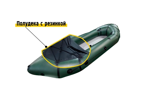 Носовая полудека с резинкой и волноотбойником для пакрафтов