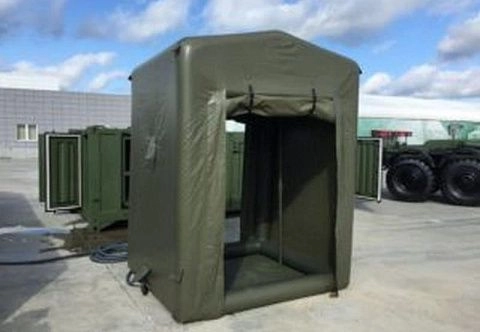 Надувная пневмокаркасная палатка для дезактивации населения, техники