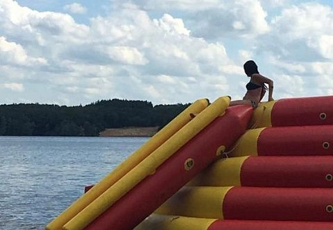 Надувная водная «Пирамида» скалодром с горками