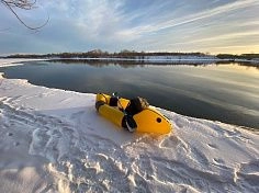 Фотография "СПУТНИК EZ" - одноместный легкий пакрафт из ТПУ для сплава по озерам, рекам, водных походов из ТПУ 210D ТаймТриал