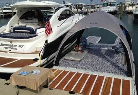 Надувная плавающая беседка из AirDeck Drop Stitch для развлечений и отдыха на воде