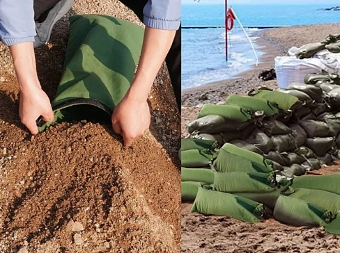 Мешок для песка с застежкой, фастексом, барьер противопаводковый для защиты от наводнений, потопов, паводков