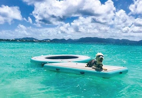 Надувной круглый бассейн-платформа для открытой воды