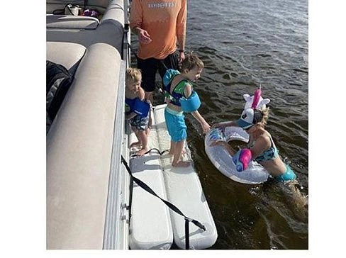 Надувная откидная платформа для купания к яхте, катеру, рафту для отдыха