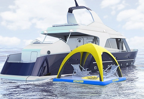 Надувная плавающая беседка из AirDeck Drop Stitch для развлечений и отдыха на воде