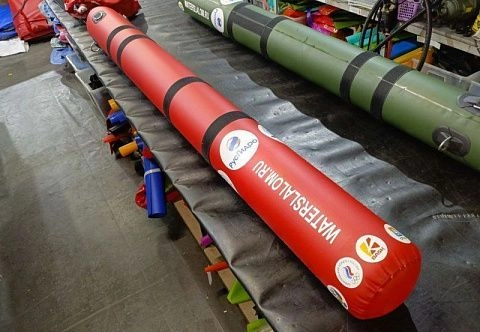 Подвесной надувной буй  «Цилиндр» для трассы для проведения соревнований (гребного слалома, рафтинга)