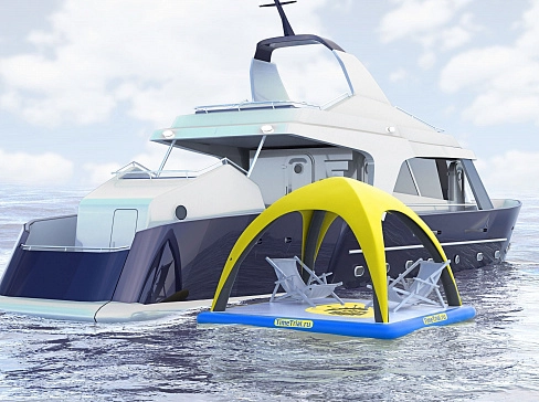 Надувная плавающая беседка из AirDeck Drop Stitch для развлечений и отдыха на воде