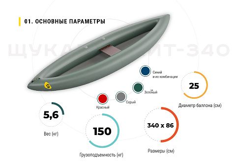 "ЩУКАРЬ ЛАЙТ-340" - одноместный сверхлегкий надувной паккаяк (пакрафт) из ТПУ "ЩУКАРЬ ЛАЙТ-340" - одноместный сверхлегкий надувной паккаяк (пакрафт) из ТПУ