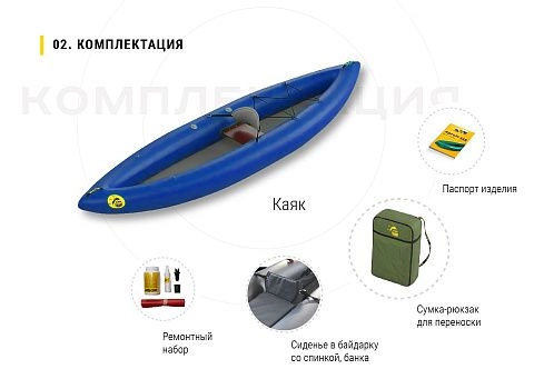 «ЩУКАРЬ-340» - одноместный легкий надувной паккаяк (пакрафт) из ПВХ