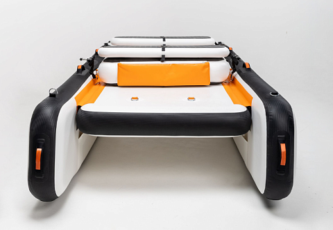 "ТРИБУЛУС" - надувной прогулочный катамаран с дном высокого давления с транцем под мотор