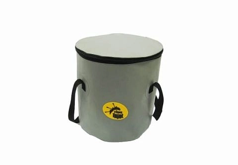 Складное мягкое походное ведро из ПВХ для рыбалки, прикормки с крышкой и молнией