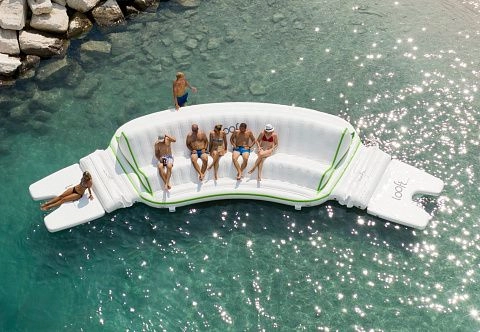 Надувной двусторонний диван для отдыха на воде