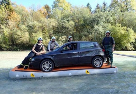 Плавучая надувная платформа (док) из AirDeck для авто, другой техники