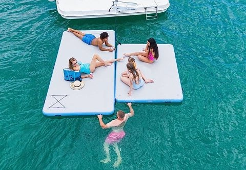 Надувной SUP плот-платформа из AirDeck для отдыха на воде