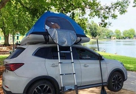 Надувная платформа под палатку на крышу автомобиля
