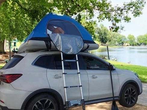 Надувная платформа под палатку на крышу автомобиля