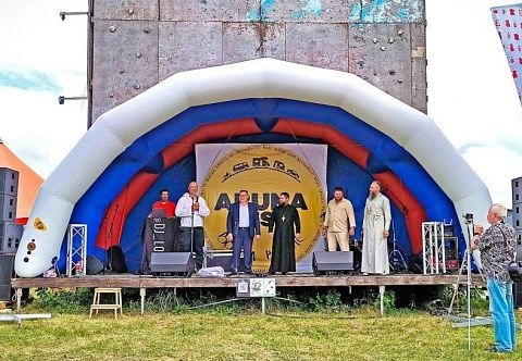 Арочная надувная сцена “Триколор” - герметичная без поддува из прочного ПВХ