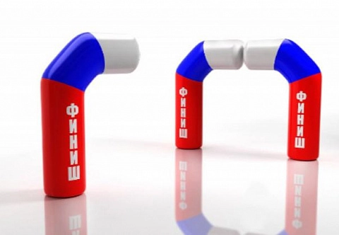 Надувная спортивная Арка Г-образная раздвижная «Старт, Финиш» герметичная без поддува для соревнований