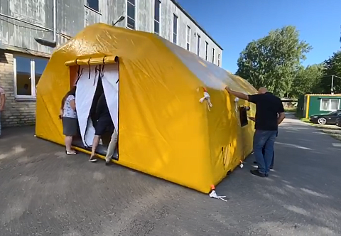&quot;ПКП ТТ-54&quot; - надувная пневмокаркасная медицинская палатка 6 м на 9 м