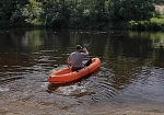 Фотография "ПИЛУМ" - скоростной одноместный спортивный пак-каяк (пакрафт) (компактный каяк, лодка) для гладкой воды, марафонов, туризма и путешествий из ТПУ из ткань ТПУ 210Д ТаймТриал
