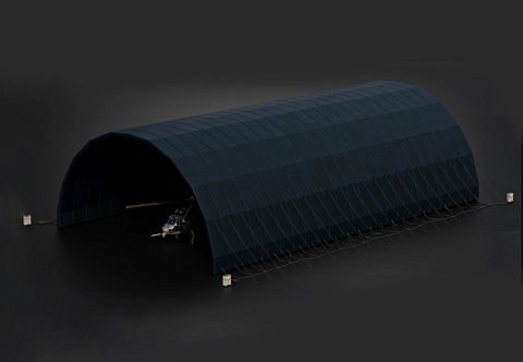 Надувной мобильный ангар для специальных и военных задач быстровозводимый