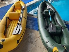 Фотография "ЭКШН-385" - двухместная надувная лодка ПВХ с надувным дном с самоотливом (НДНД) из ПВХ ТаймТриал