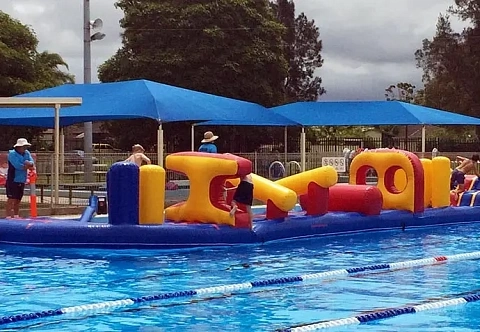 Надувная детская полоса препятствий для бассейна, земли