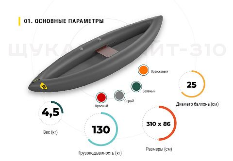 «ЩУКАРЬ ЛАЙТ-310» - одноместный сверхлегкий надувной паккаяк (пакрафт) из ТПУ «ЩУКАРЬ ЛАЙТ-310» - одноместный сверхлегкий надувной паккаяк (пакрафт) из ТПУ