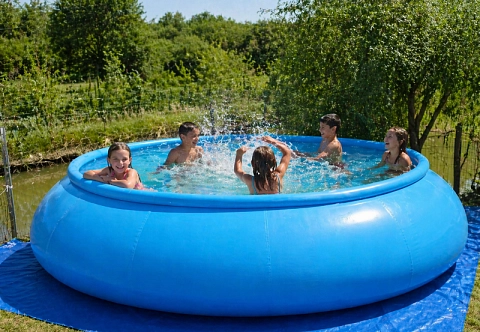 Круглый мобильный надувной бассейн для отдыха