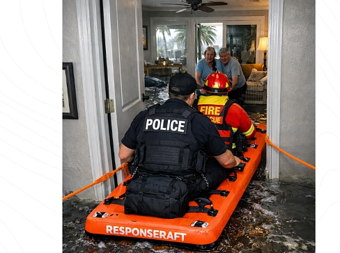 Надувная доска (сани) для спасательных мероприятий МЧС