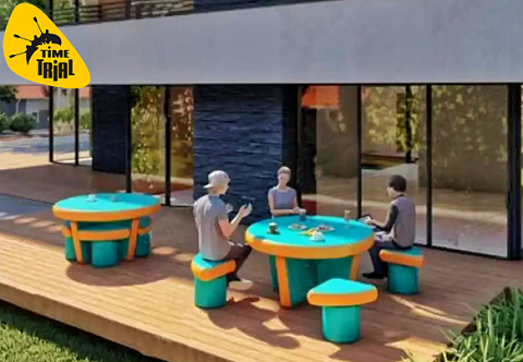 Надувной бескаркасный круглый стол из AirDeck Drop Stitch