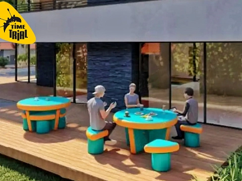 Надувной бескаркасный круглый стол из AirDeck Drop Stitch