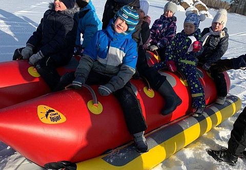 &quot;ДУБЛЬ-БАНАН&quot; - надувные зимние, водные сани для катания за снегоходом