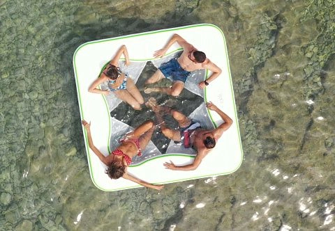 Надувной квадратный бассейн для открытой воды с сиденьями