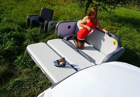 Надувной компактный раскладной диван из Airdeck для дома, дачи и пляжа