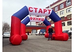 Фотография "ТРИКОЛОР" - арка надувная прямоугольная Старт Финиш со скошенным углом с опорами герметичная без поддува для спортивных соревнований из ткань ПВХ (PVC) ТаймТриал