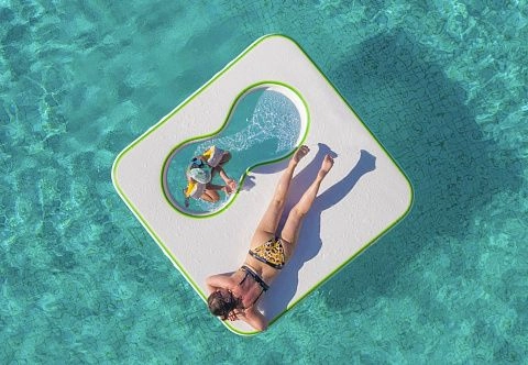 Надувная семейная платформа с бассейном для детей для открытой воды