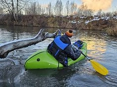 Фотография "СПУТНИК EZ" - одноместный легкий пакрафт из ТПУ для сплава по озерам, рекам, водных походов из ткань ТПУ (TPU) 210D ТаймТриал