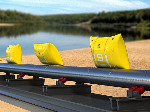 Мягкие надувные понтоны для разгрузки дюкера