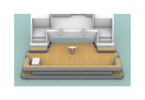 Большая надувная плот-платформа к яхте, катеру для отдыха из AirDeck Drop Stitch