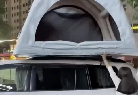 «МОДУЛЬ» — надувная универсальная мобильная палатка для автомобиля