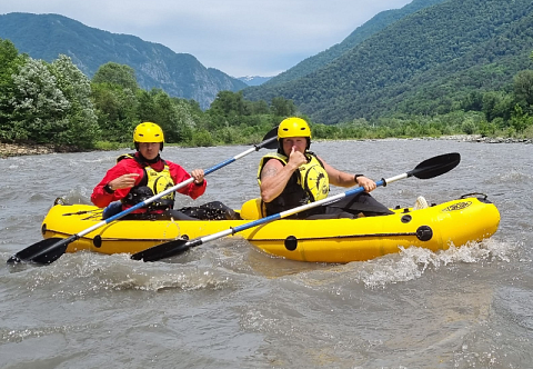 &quot;ПРОСТОР&quot; - двухместная надувная лодка ПВХ для людей с ограниченными возможностями с надувным дном с самоотливом (НДНД) инклюзивная