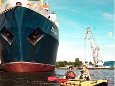 Фотография "ВЕГА-2У" - быстроходная надувная байдарка с надувным дном для водных походов, сплавам по речке, озеру, морю из ПВХ ТаймТриал