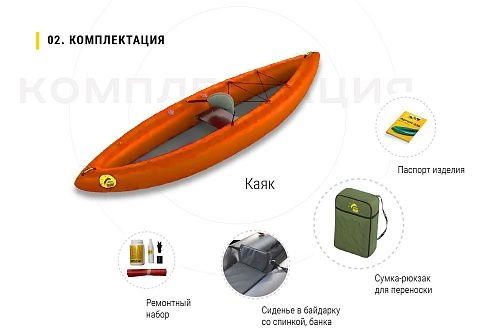 «ЩУКАРЬ-310» - одноместный легкий надувной паккаяк (пакрафт) из ПВХ