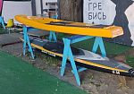 Фотография Деревянные разборные "Козлы" для хранения досок SUP (сапборд) и Байдарок из ДЕРЕВО ТаймТриал