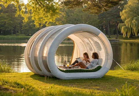 Надувная мобильная беседка-капсула для отдыха на природе и глэмпинга