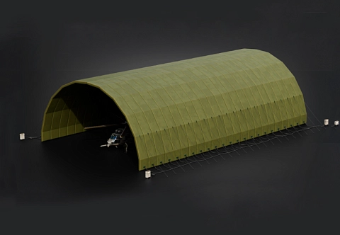 Надувной мобильный ангар для специальных и военных задач быстровозводимый