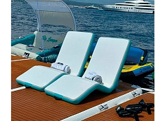 Фотография Одноместный надувной бескаркасный шезлонг, лежак для платформы, бассейна, пляжа из ткань AIRDECK ПВХ (DROP STITCH PVC) ТаймТриал