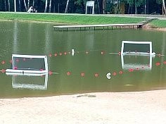 Фотография Профессиональные надувные ворота для водного поло из ткань ПВХ ТаймТриал