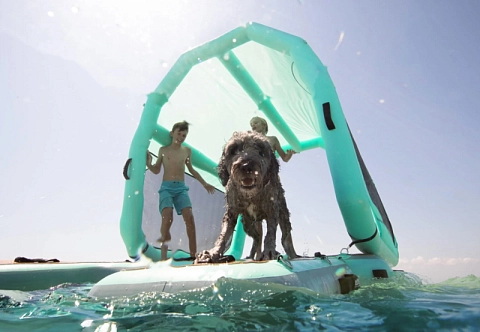 Надувной мобильный защитный тент для отдыха, купания и развлечений на воде, море